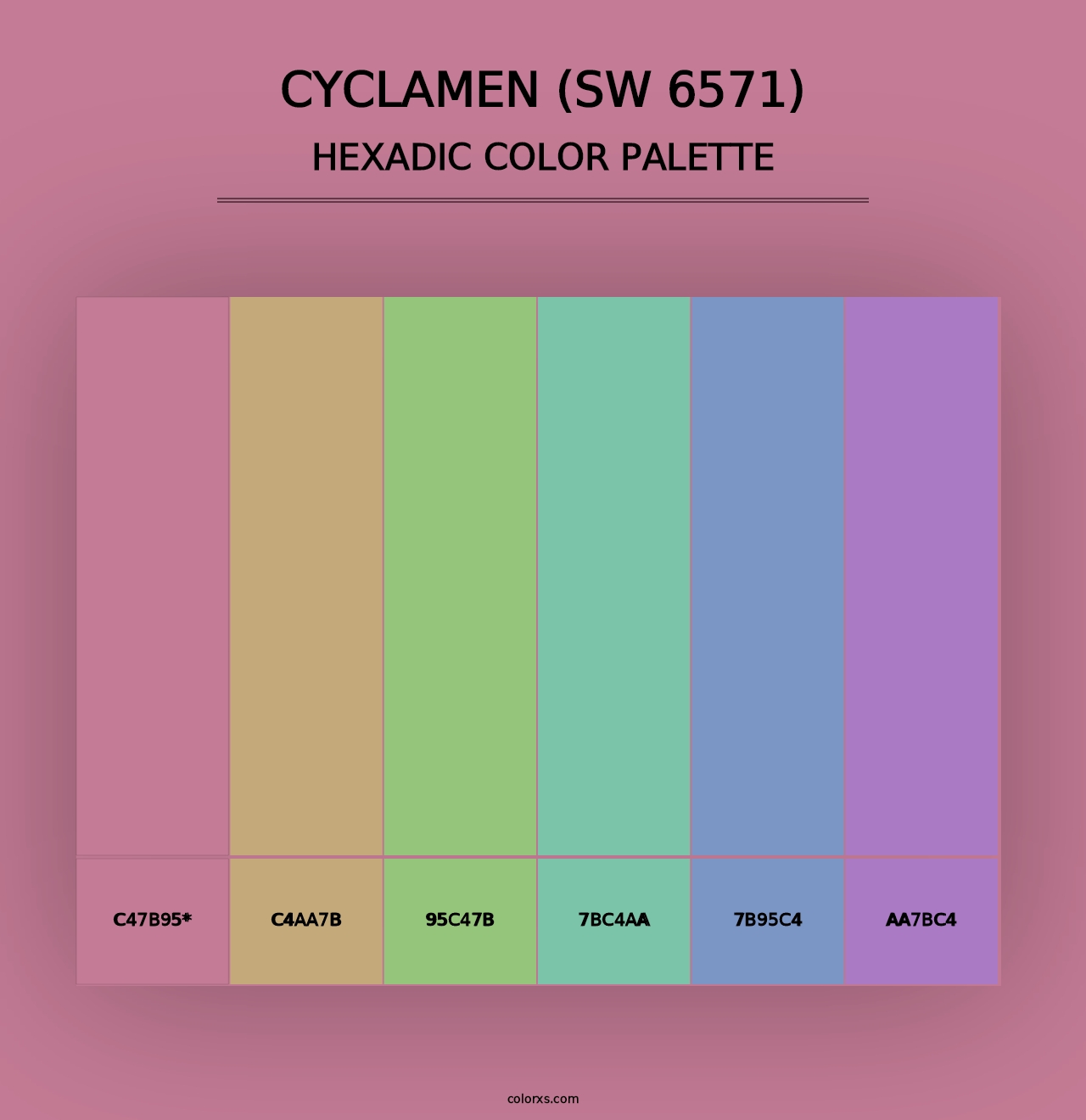 Cyclamen (SW 6571) - Hexadic Color Palette