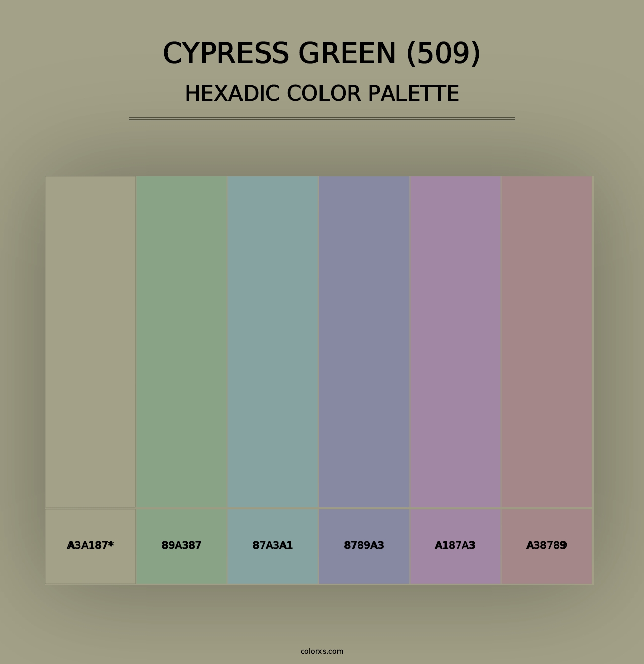 Cypress Green (509) - Hexadic Color Palette