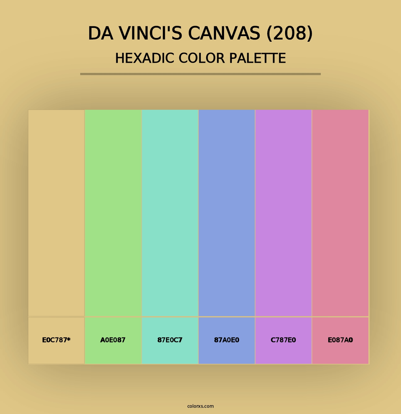 Da Vinci's Canvas (208) - Hexadic Color Palette