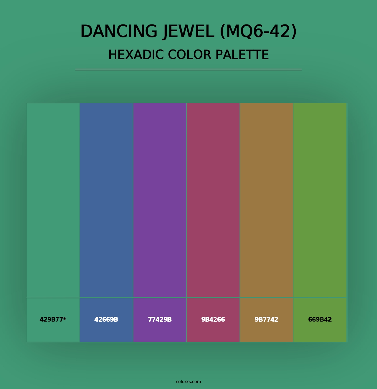 Dancing Jewel (MQ6-42) - Hexadic Color Palette