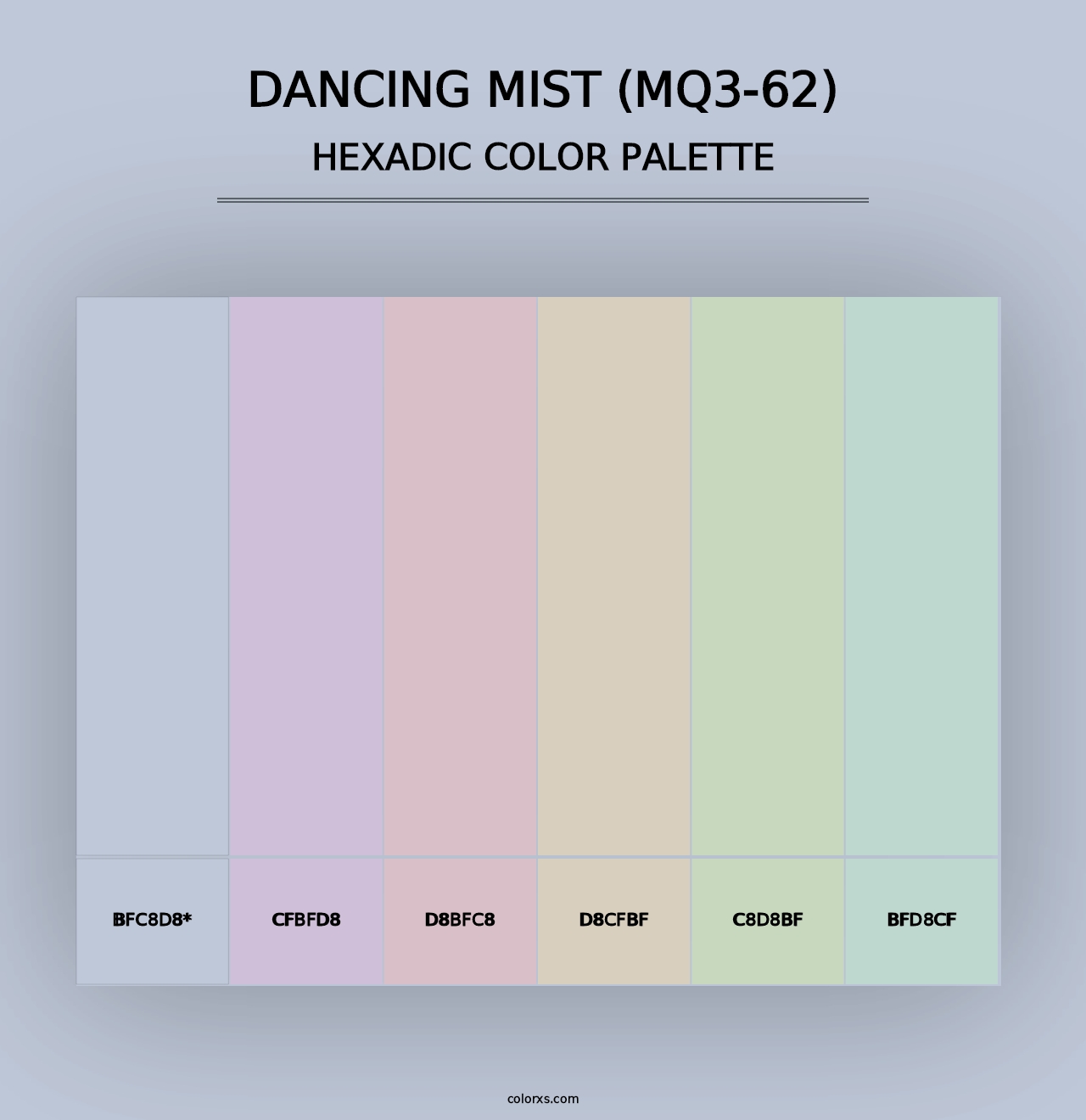 Dancing Mist (MQ3-62) - Hexadic Color Palette