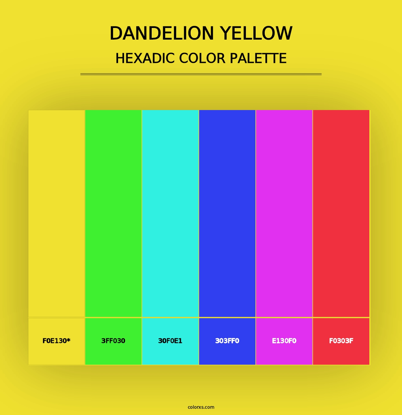 Dandelion Yellow - Hexadic Color Palette