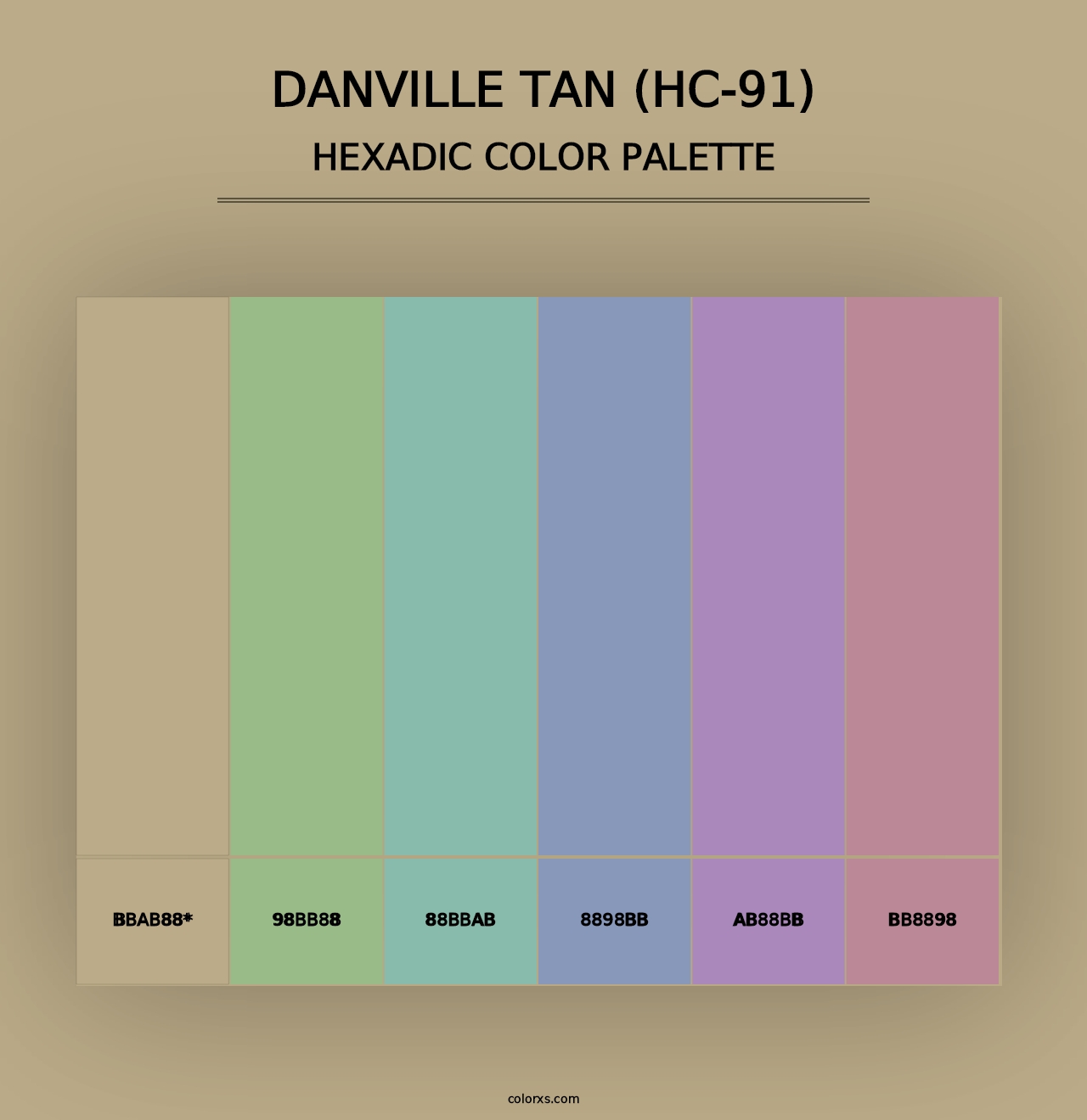 Danville Tan (HC-91) - Hexadic Color Palette