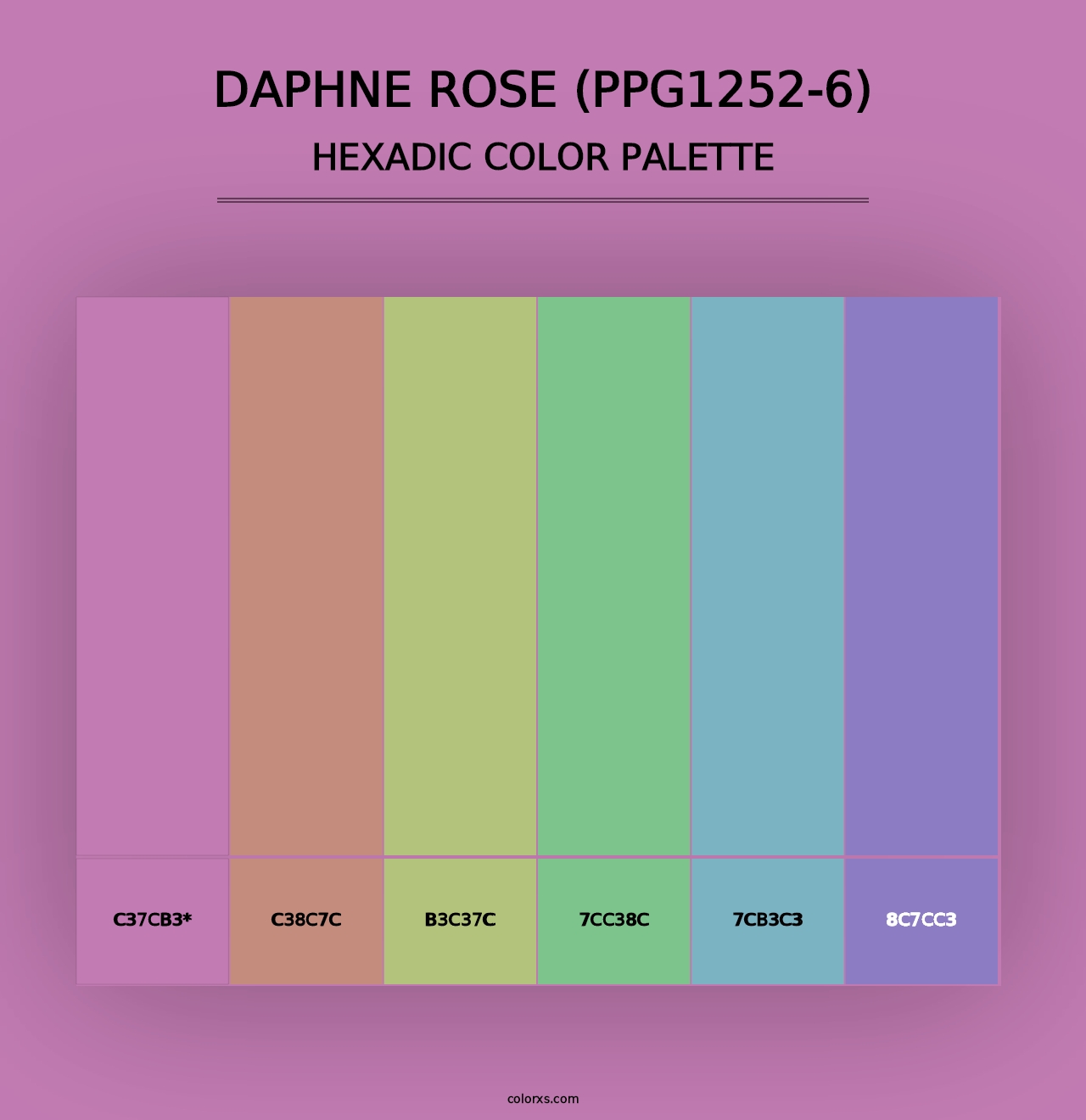 Daphne Rose (PPG1252-6) - Hexadic Color Palette