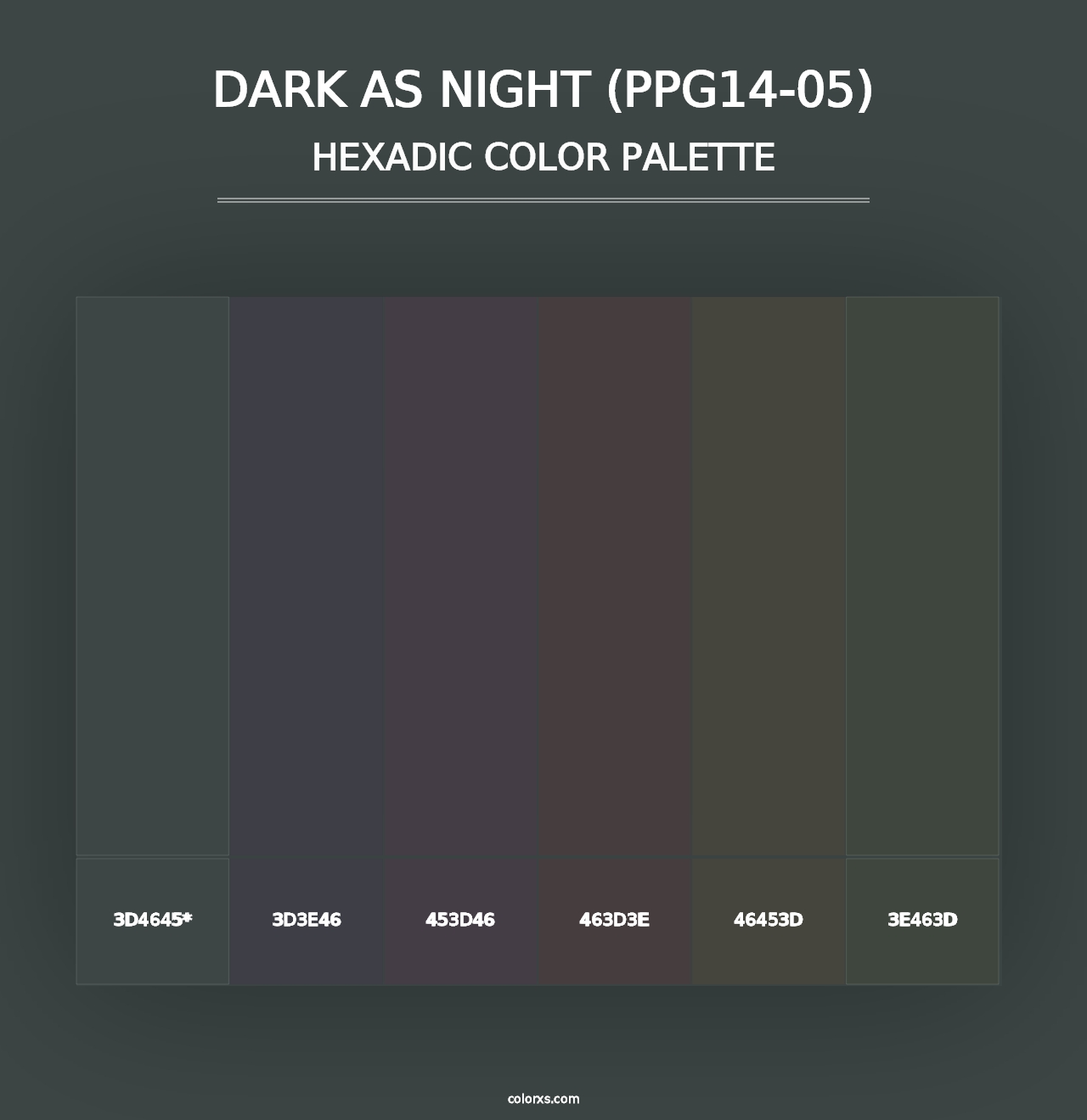 Dark As Night (PPG14-05) - Hexadic Color Palette