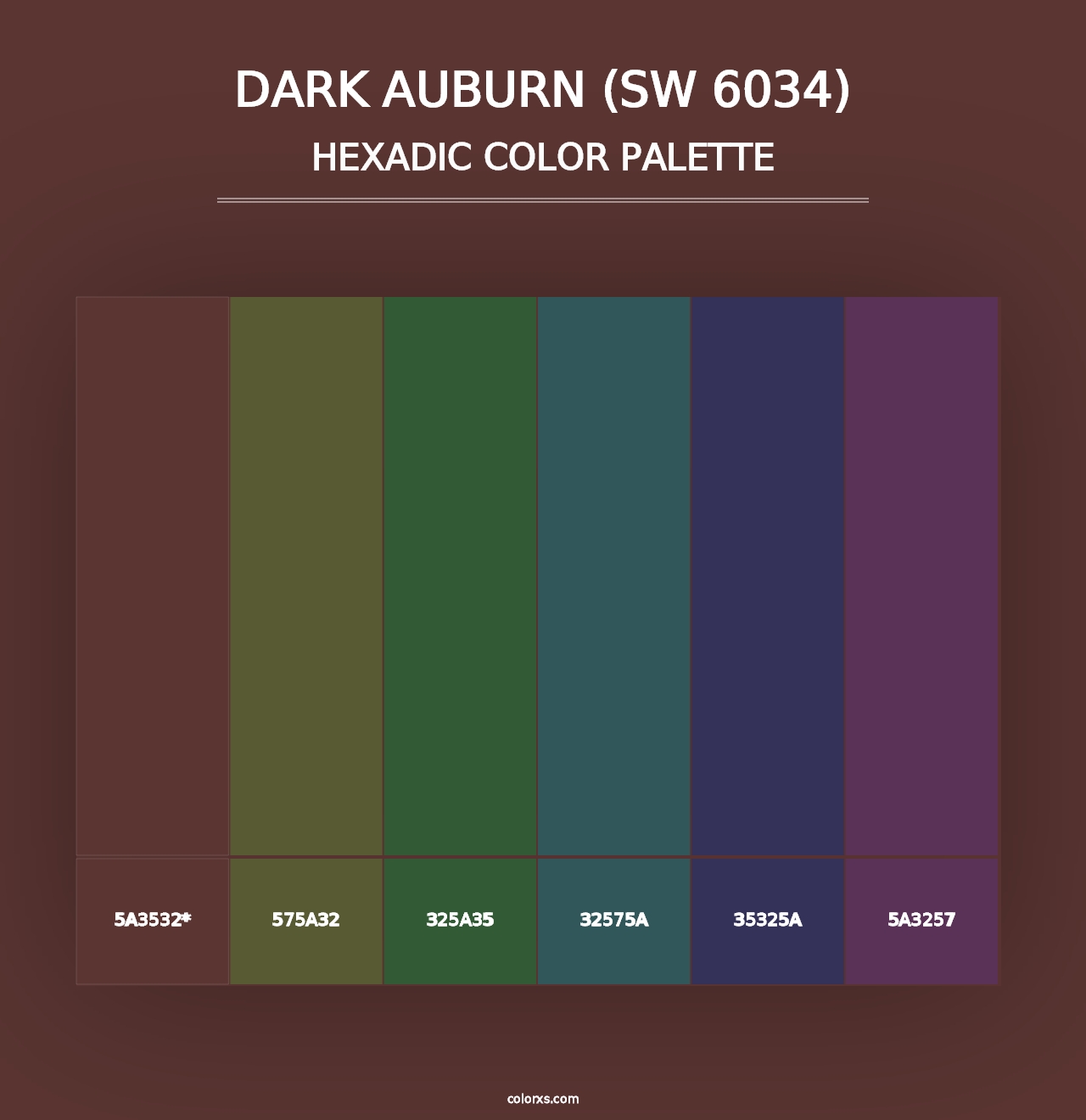 Dark Auburn (SW 6034) - Hexadic Color Palette