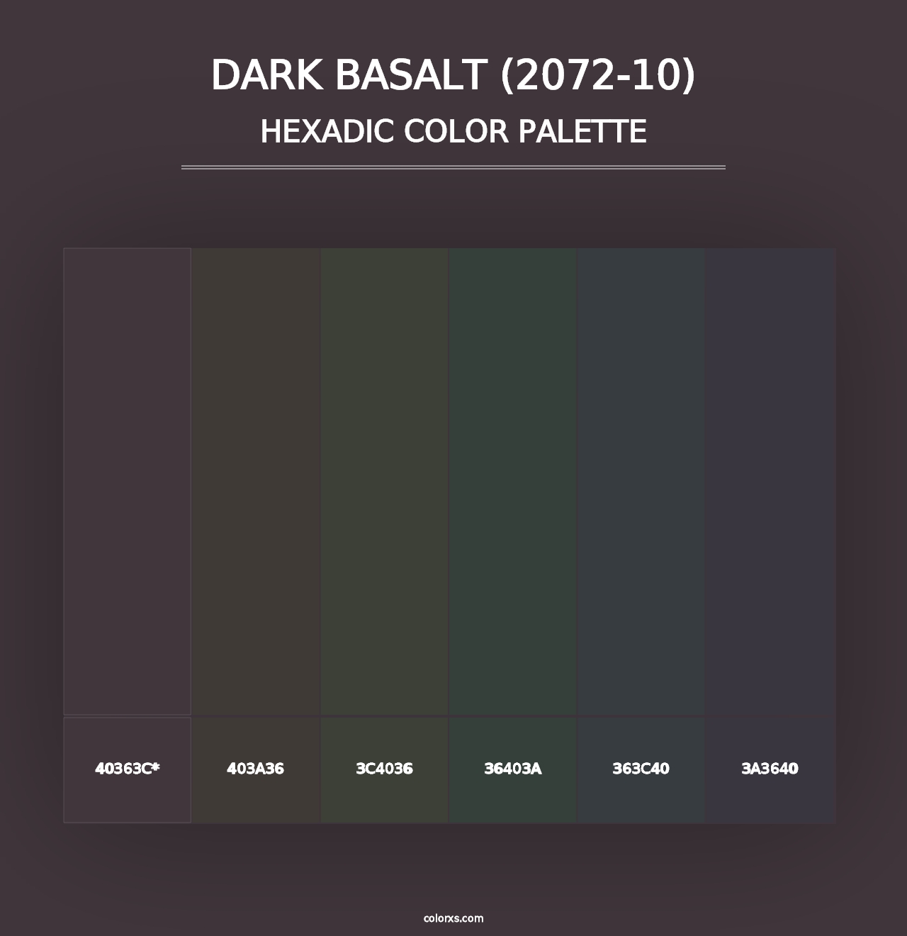 Dark Basalt (2072-10) - Hexadic Color Palette