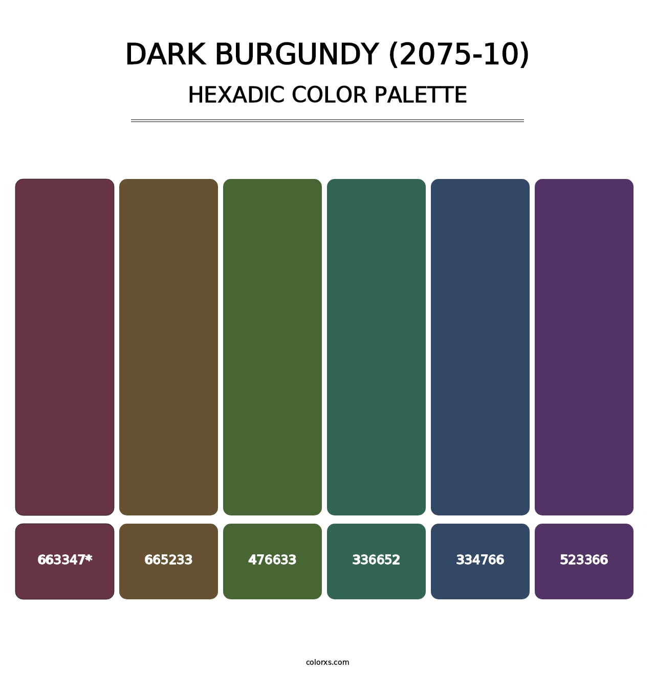 Dark Burgundy (2075-10) - Hexadic Color Palette