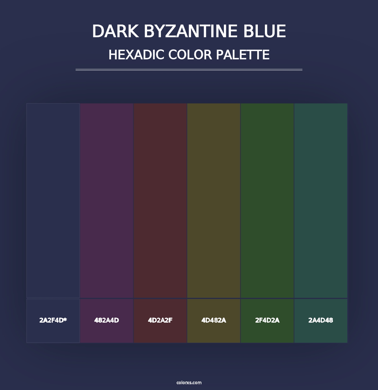 Dark Byzantine Blue - Hexadic Color Palette