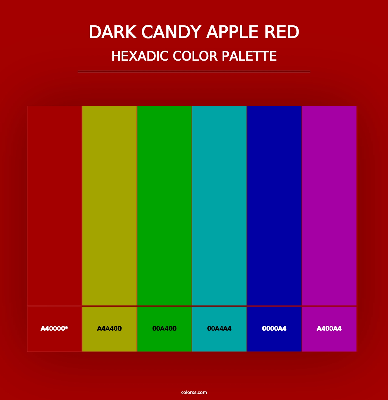 Dark Candy Apple Red - Hexadic Color Palette