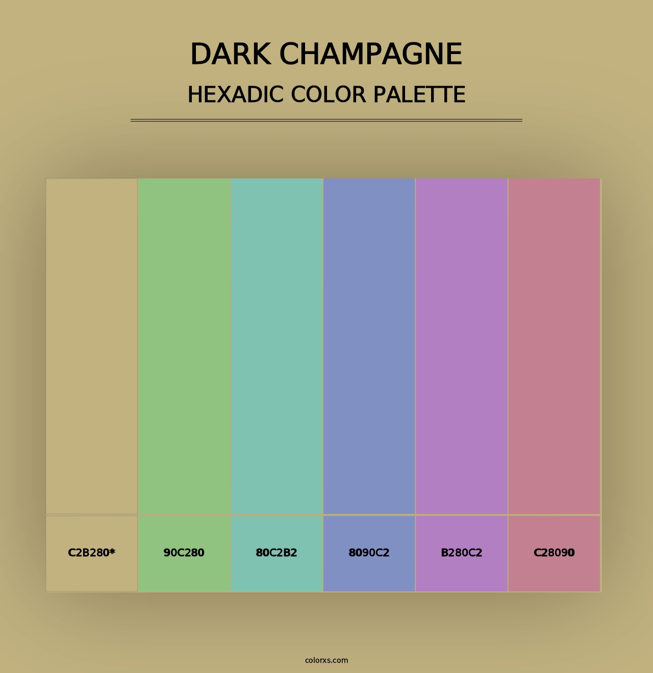 Dark Champagne - Hexadic Color Palette