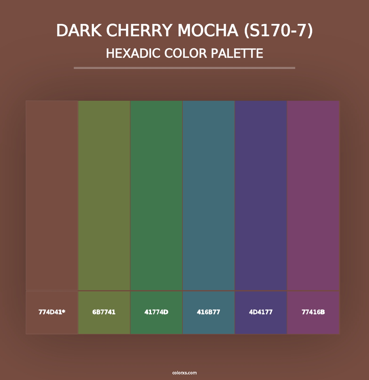 Dark Cherry Mocha (S170-7) - Hexadic Color Palette