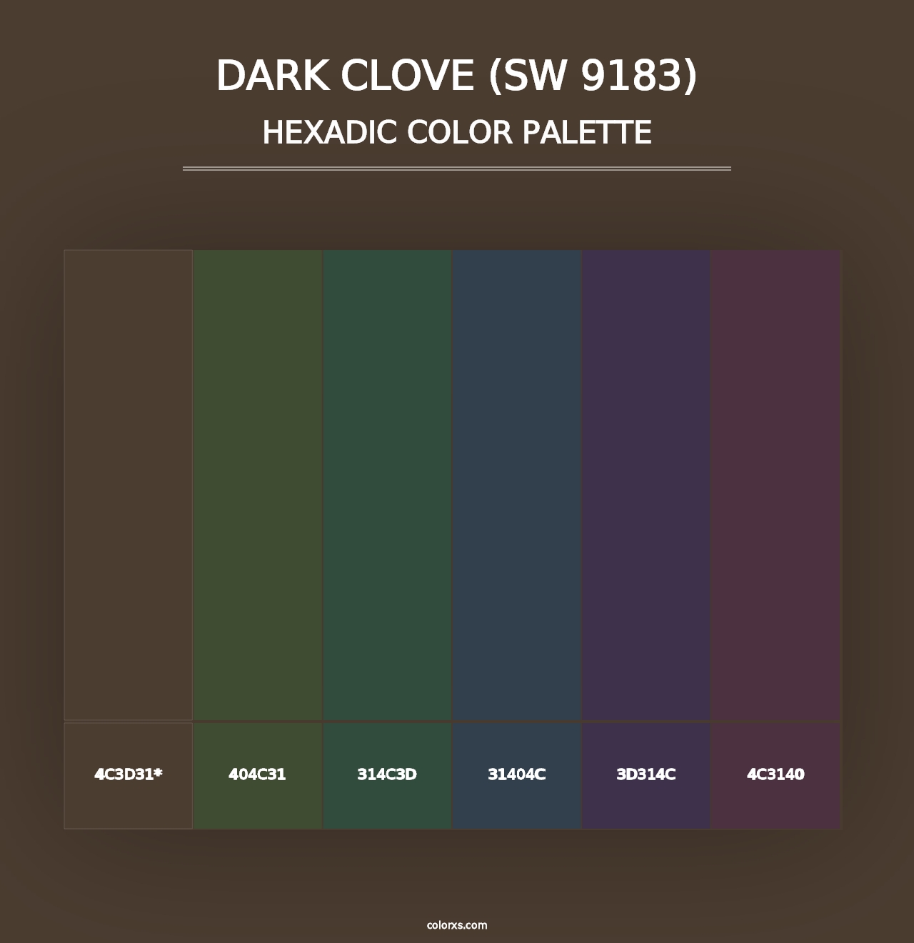 Dark Clove (SW 9183) - Hexadic Color Palette