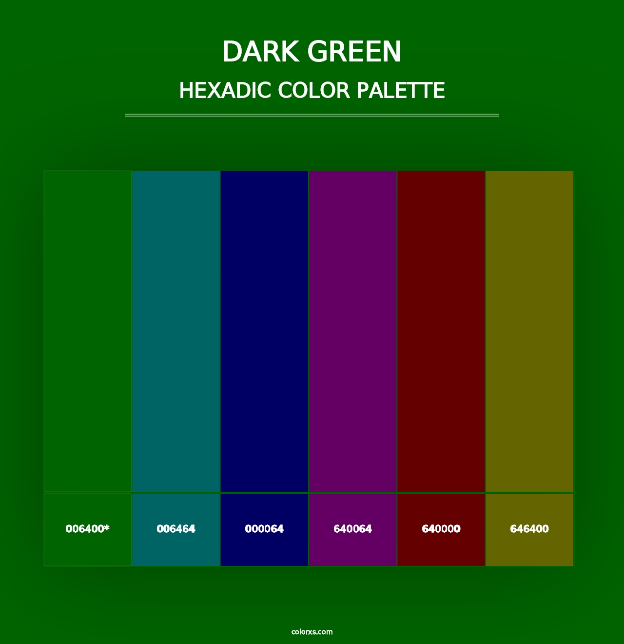 Dark Green - Hexadic Color Palette