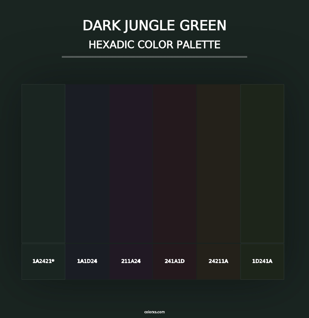 Dark Jungle Green - Hexadic Color Palette