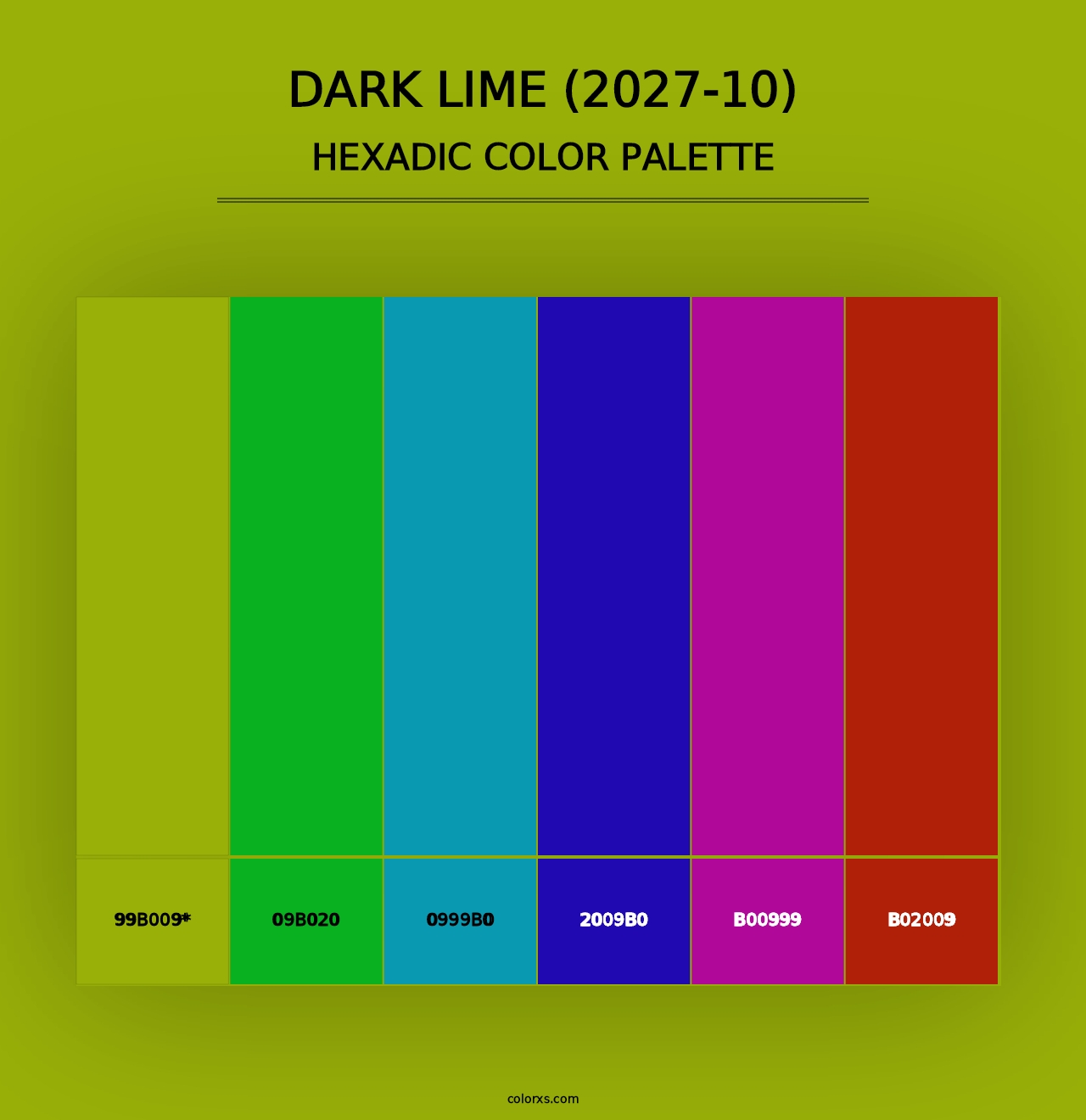 Dark Lime (2027-10) - Hexadic Color Palette