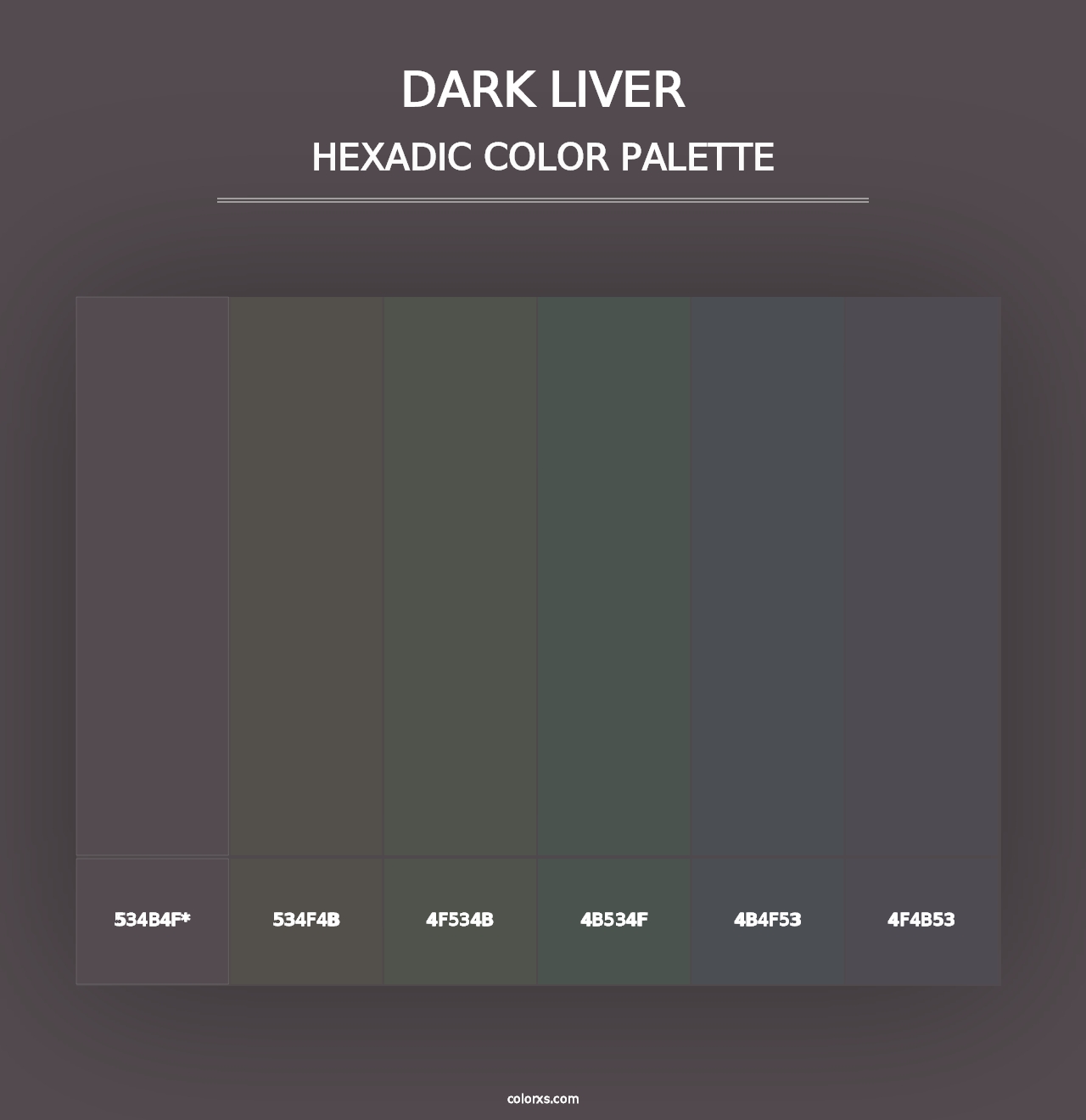 Dark Liver - Hexadic Color Palette