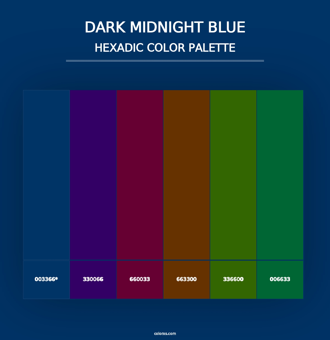 Dark Midnight Blue - Hexadic Color Palette