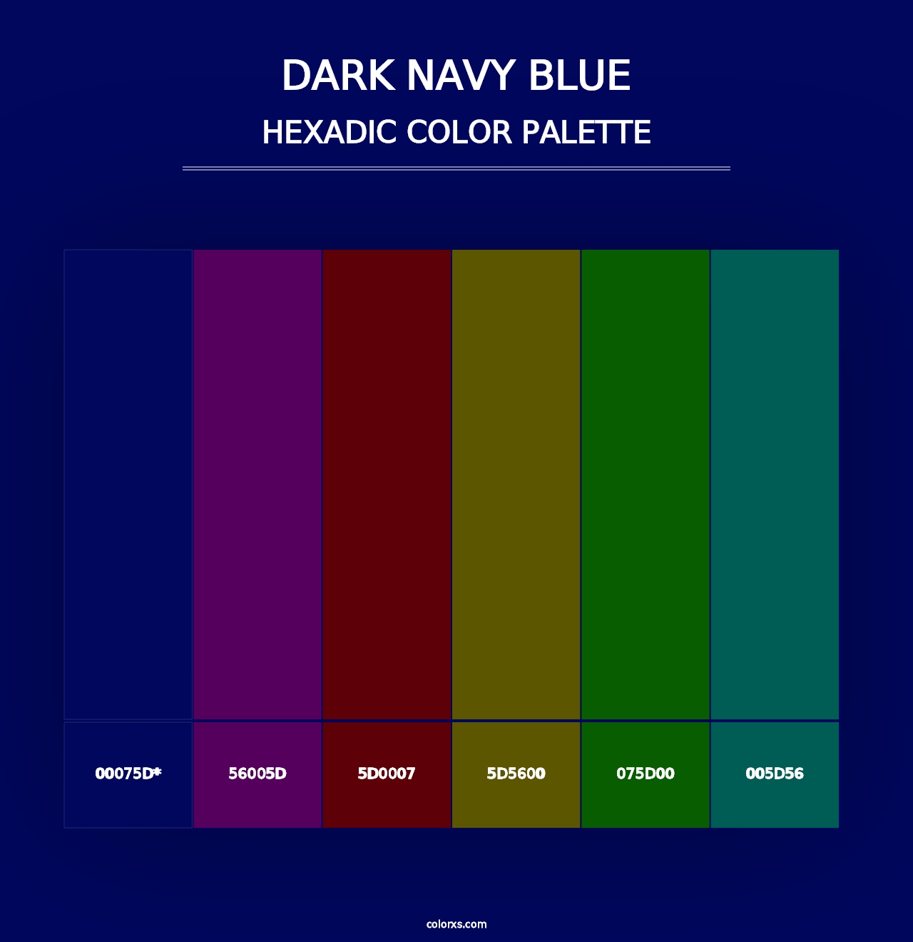 Dark Navy Blue - Hexadic Color Palette