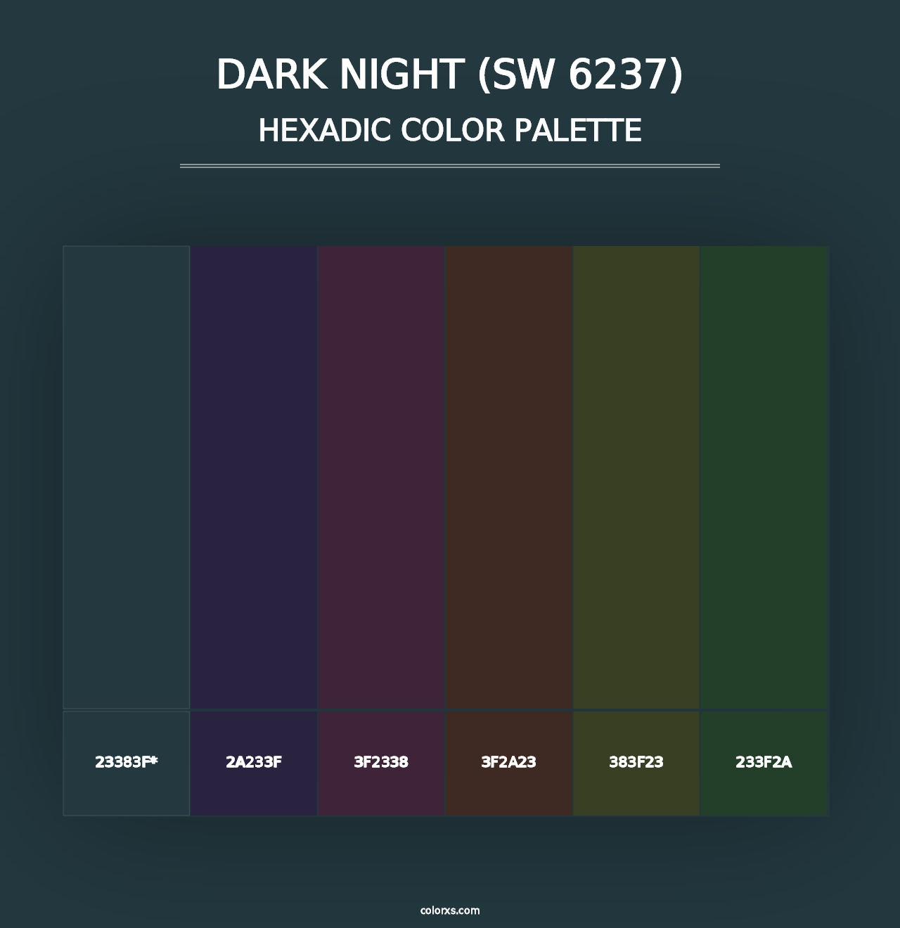 Dark Night (SW 6237) - Hexadic Color Palette