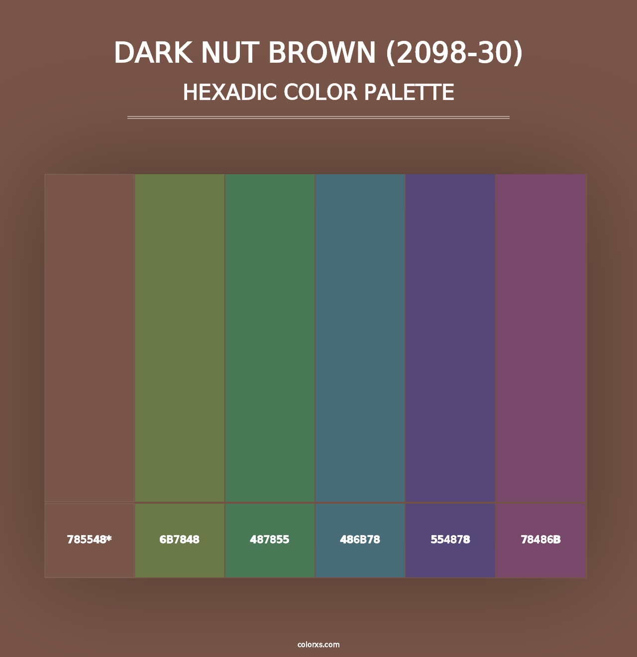 Dark Nut Brown (2098-30) - Hexadic Color Palette