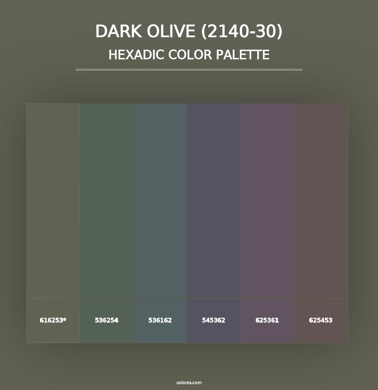 Dark Olive (2140-30) - Hexadic Color Palette