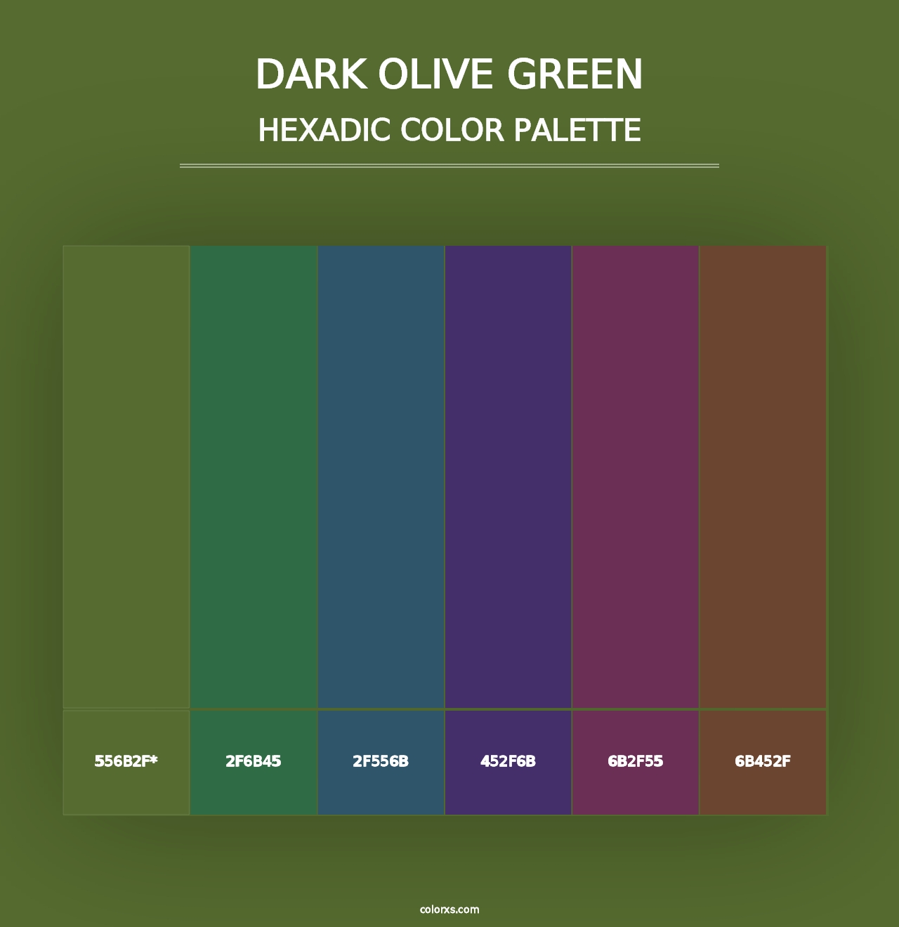 Dark Olive Green - Hexadic Color Palette