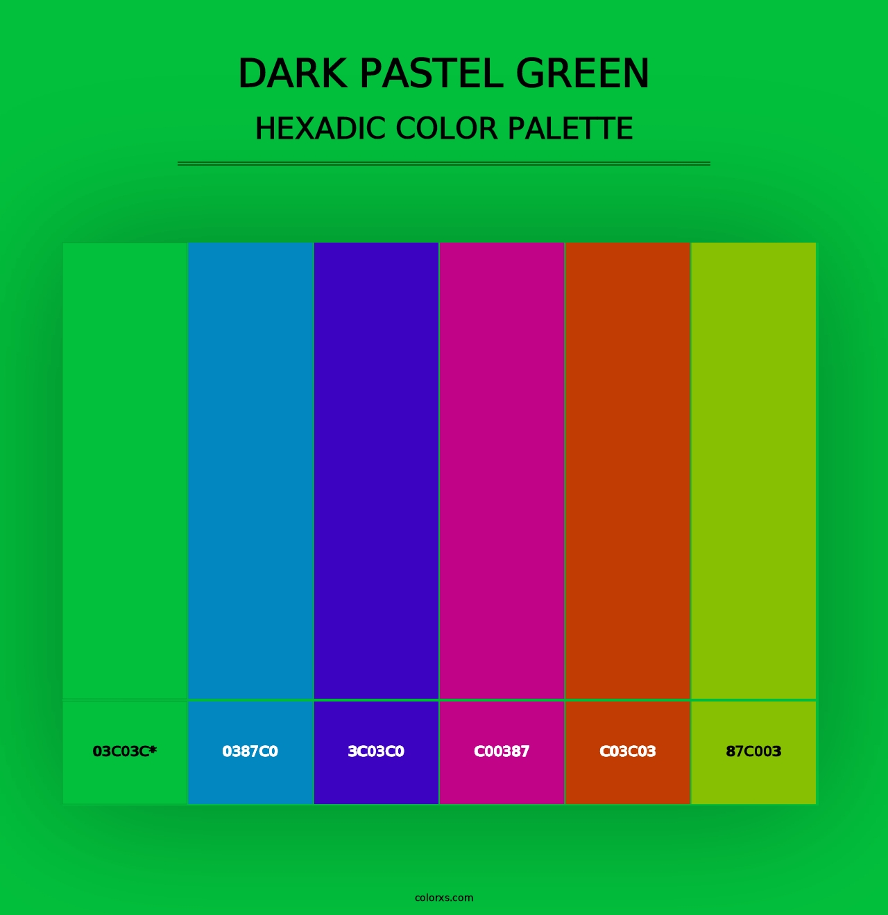 Dark Pastel Green - Hexadic Color Palette