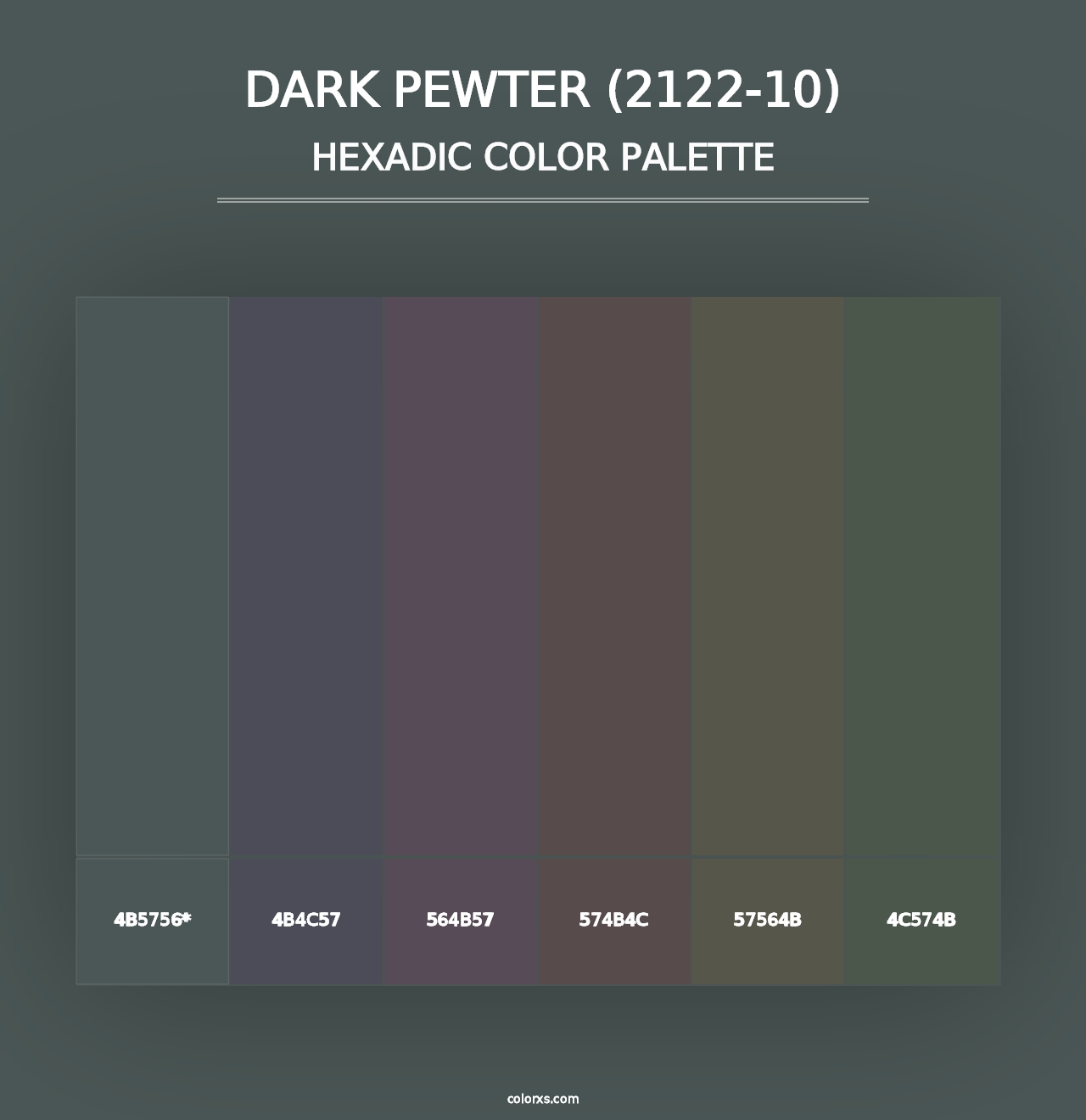 Dark Pewter (2122-10) - Hexadic Color Palette