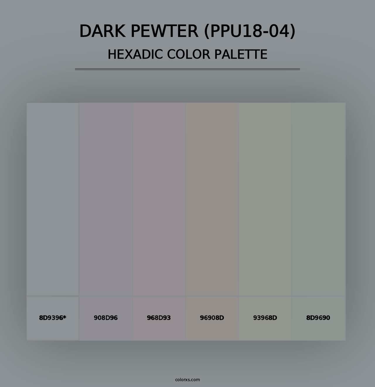 Dark Pewter (PPU18-04) - Hexadic Color Palette