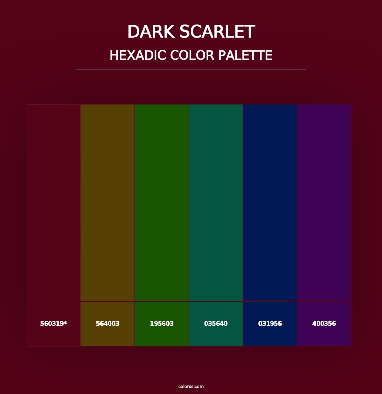 Dark Scarlet - Hexadic Color Palette