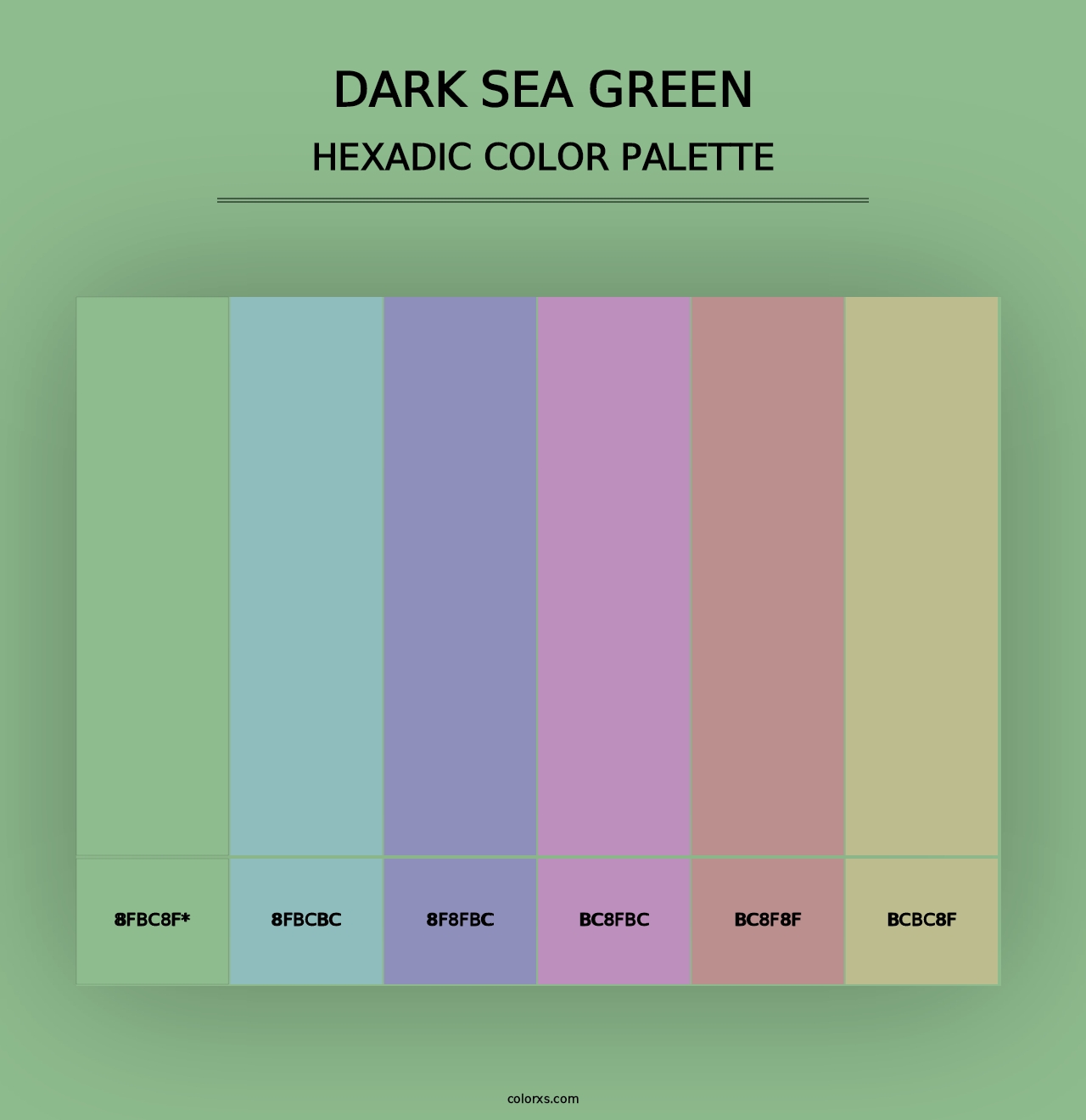 Dark Sea Green - Hexadic Color Palette