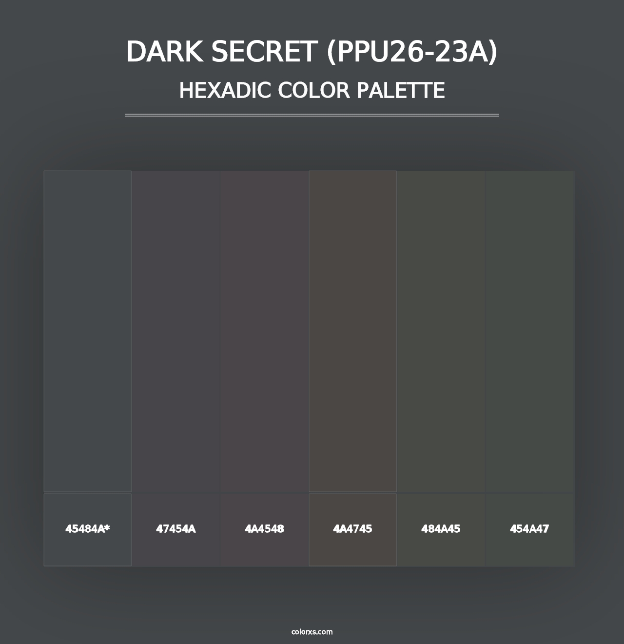 Dark Secret (PPU26-23A) - Hexadic Color Palette