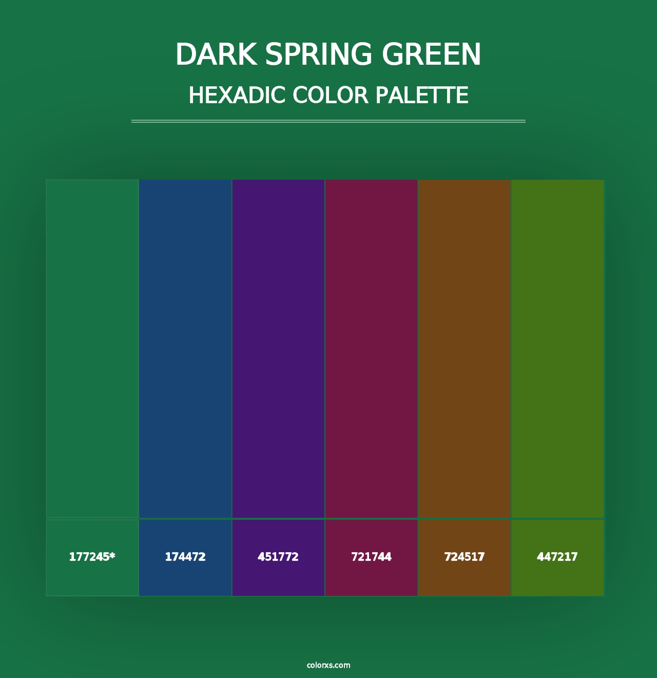 Dark Spring Green - Hexadic Color Palette