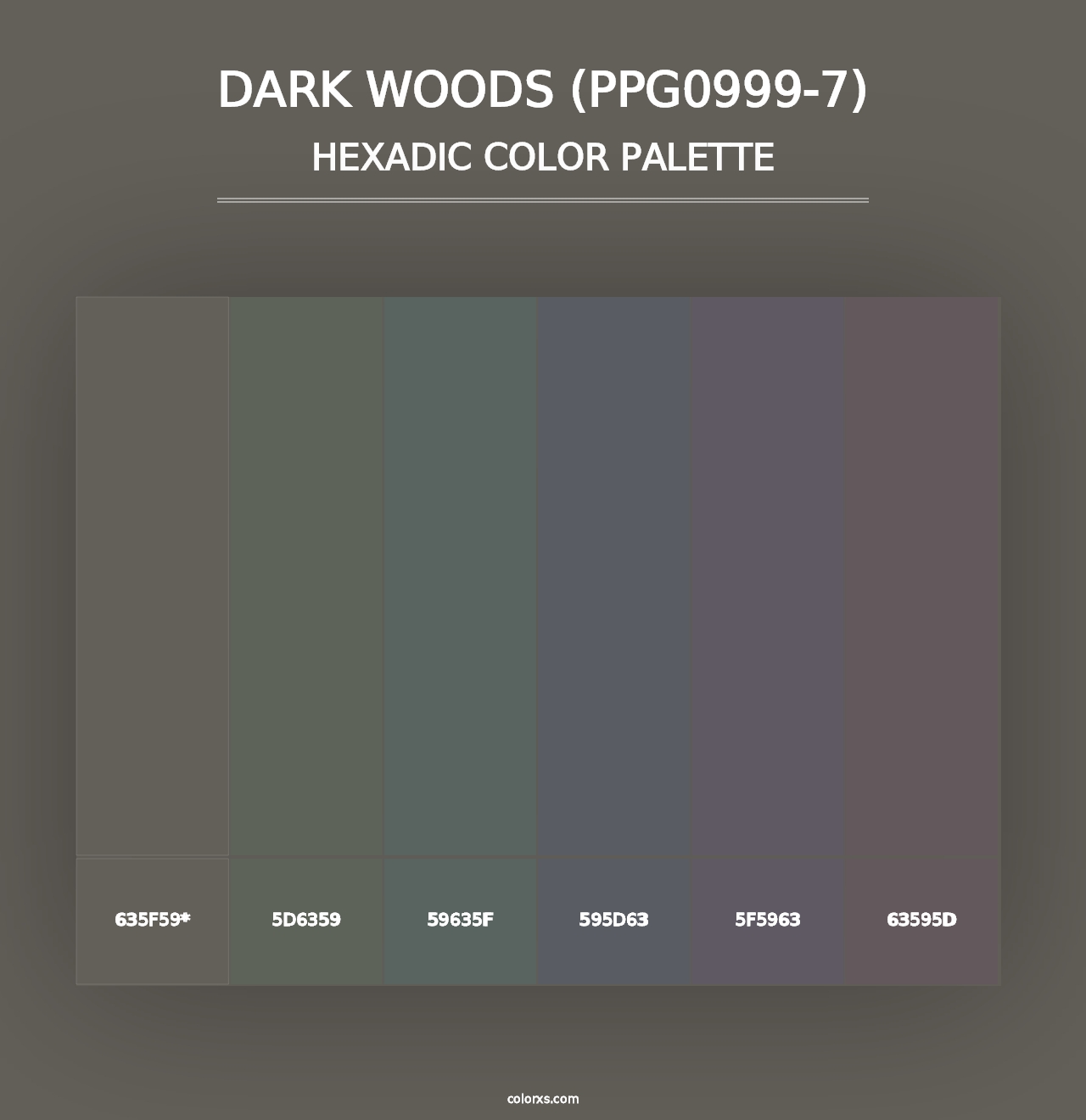 Dark Woods (PPG0999-7) - Hexadic Color Palette