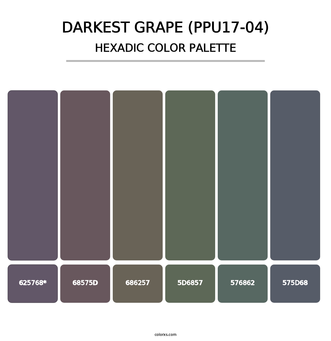 Darkest Grape (PPU17-04) - Hexadic Color Palette