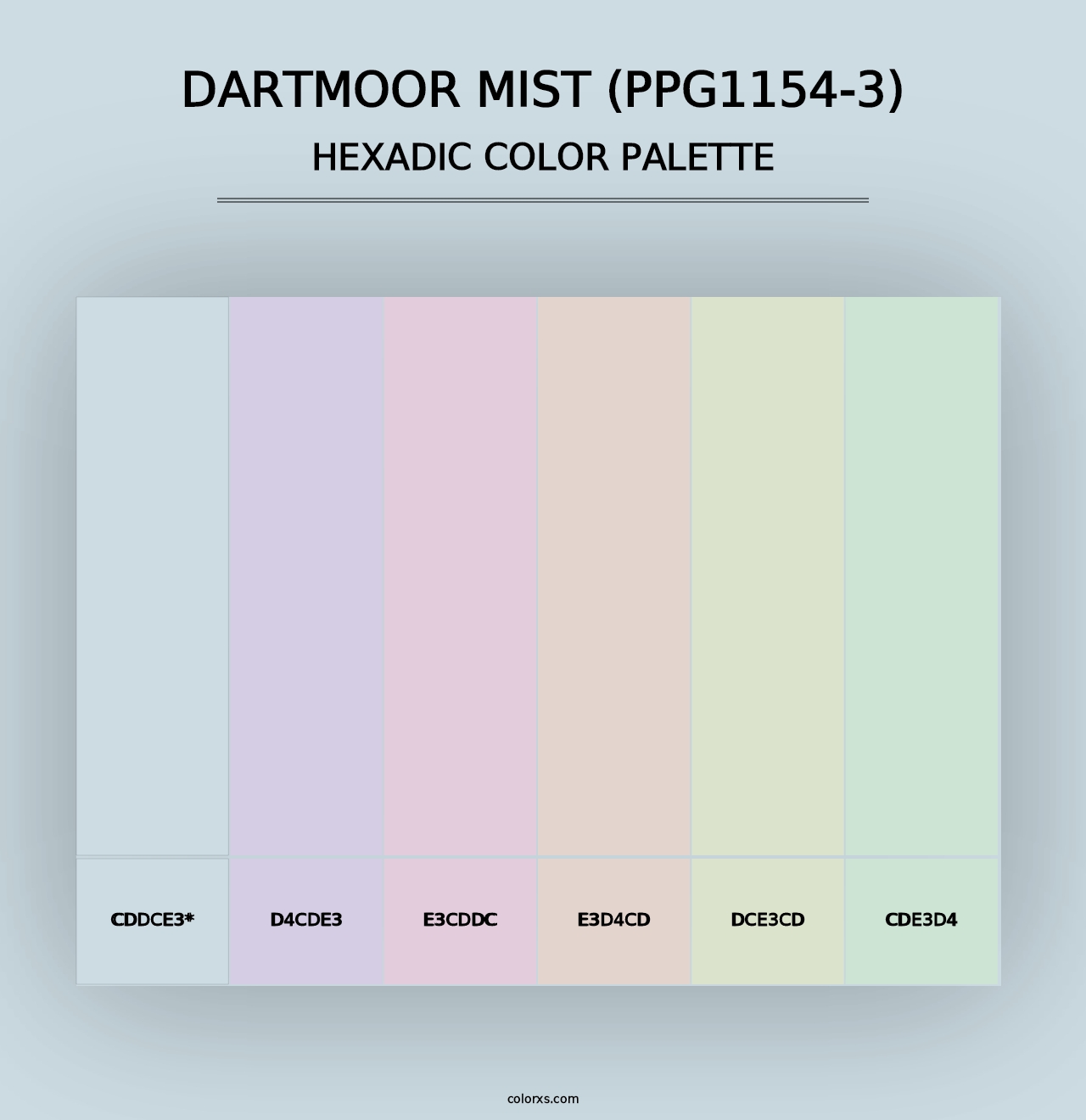 Dartmoor Mist (PPG1154-3) - Hexadic Color Palette