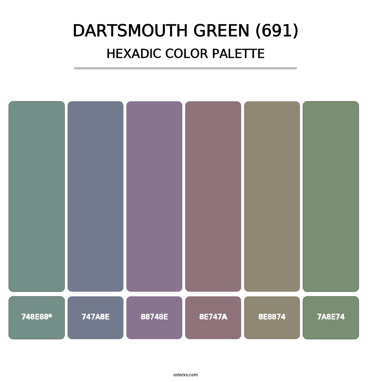 Dartsmouth Green (691) - Hexadic Color Palette