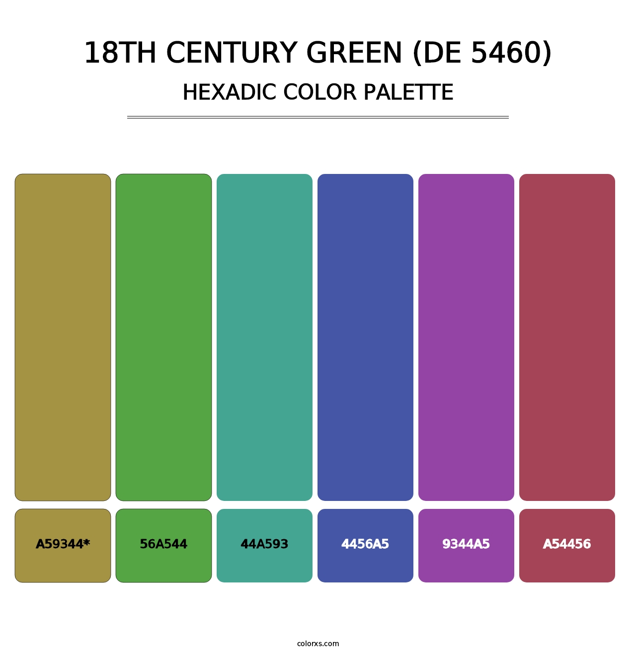 18th Century Green (DE 5460) - Hexadic Color Palette