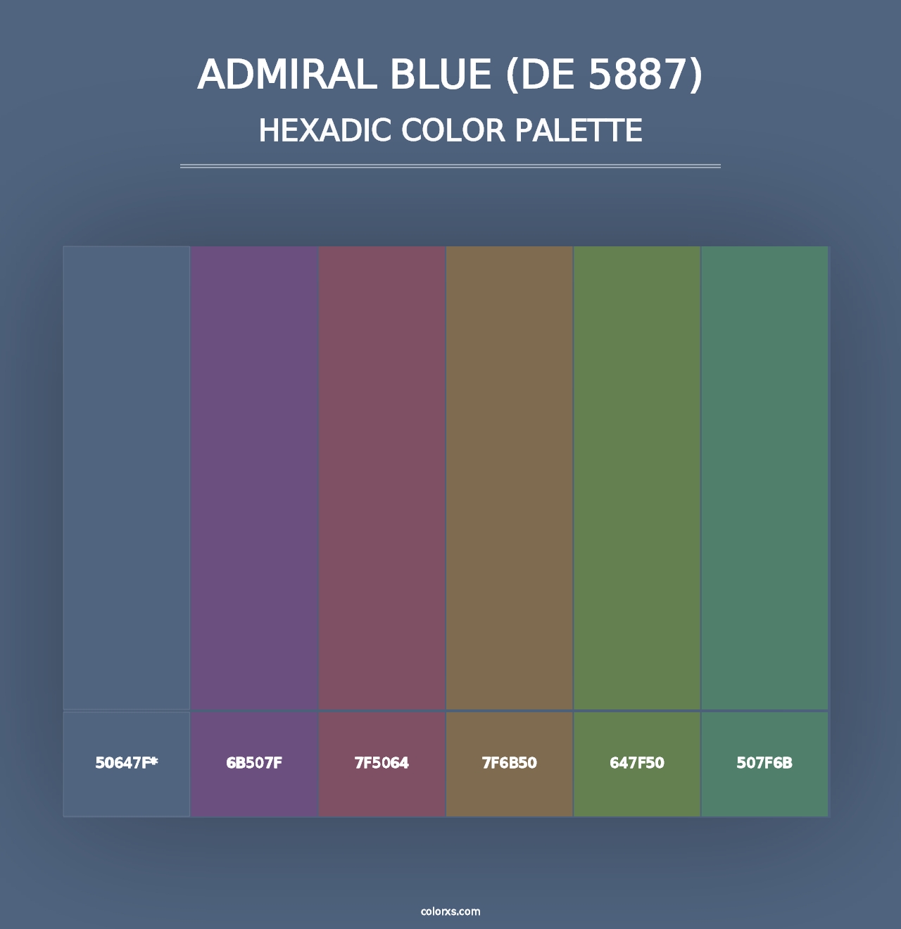 Admiral Blue (DE 5887) - Hexadic Color Palette