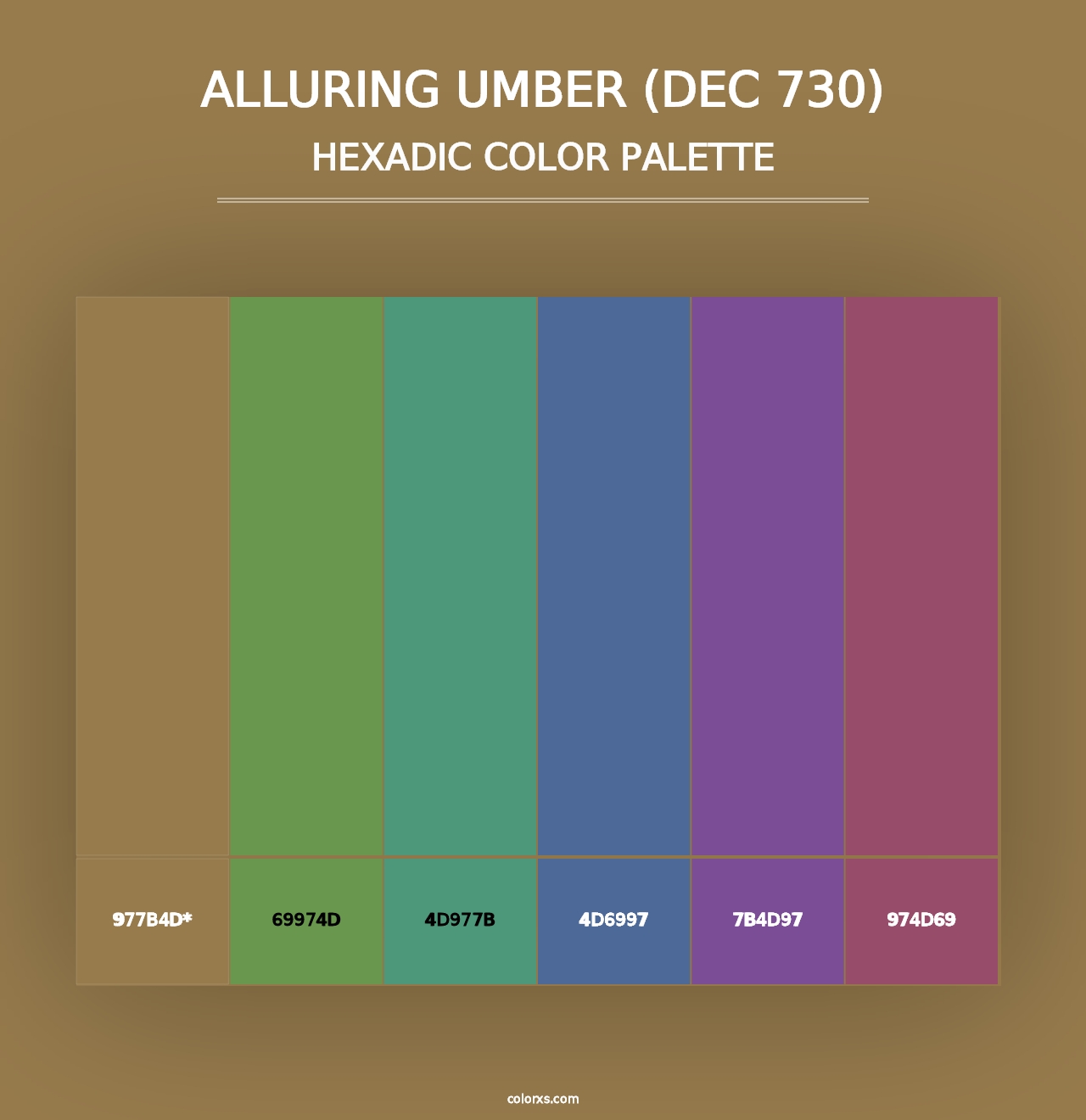 Alluring Umber (DEC 730) - Hexadic Color Palette