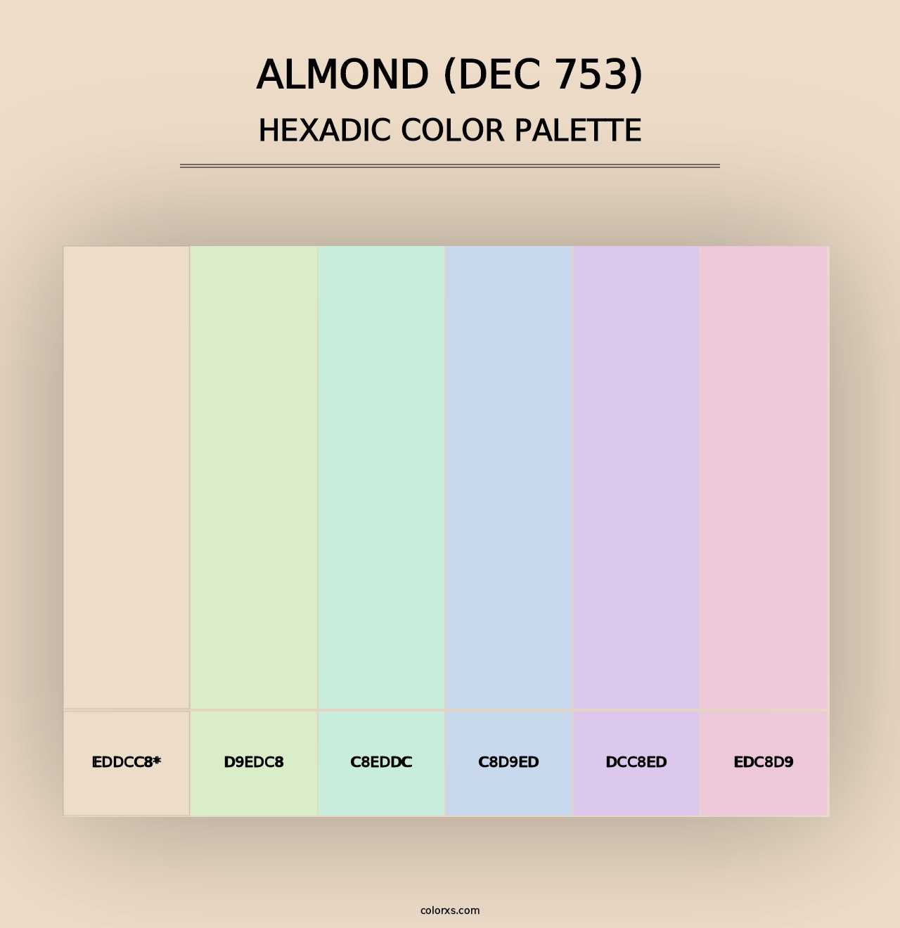 Almond (DEC 753) - Hexadic Color Palette