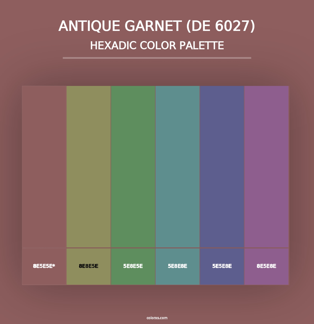 Antique Garnet (DE 6027) - Hexadic Color Palette