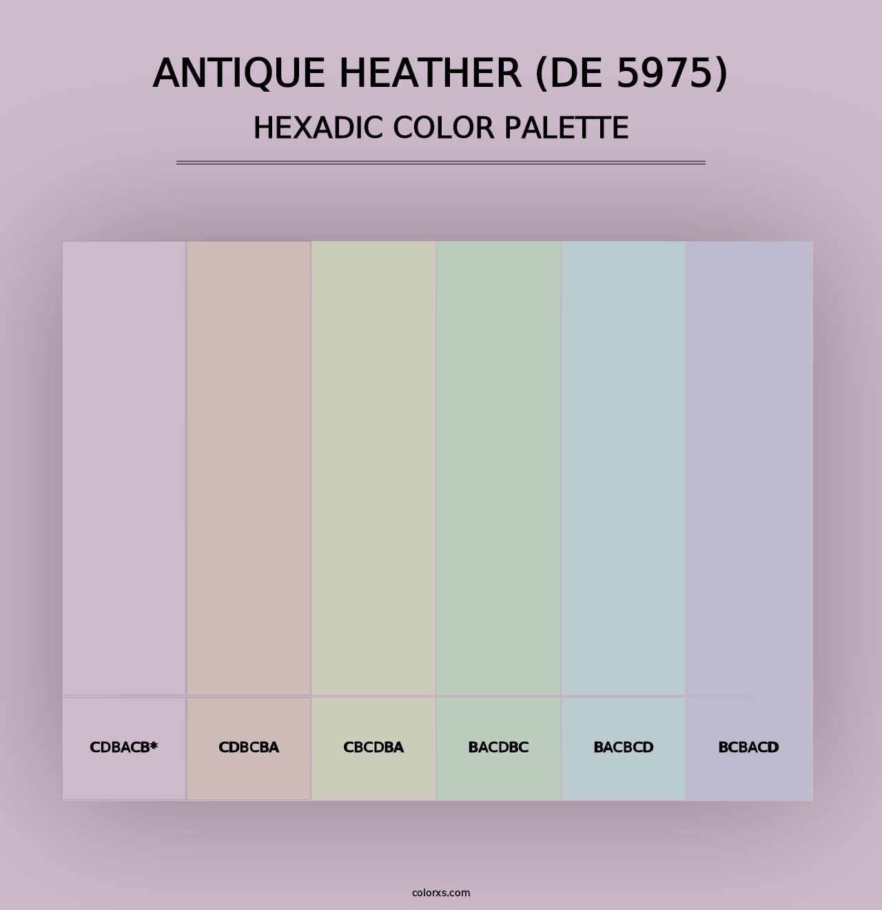 Antique Heather (DE 5975) - Hexadic Color Palette