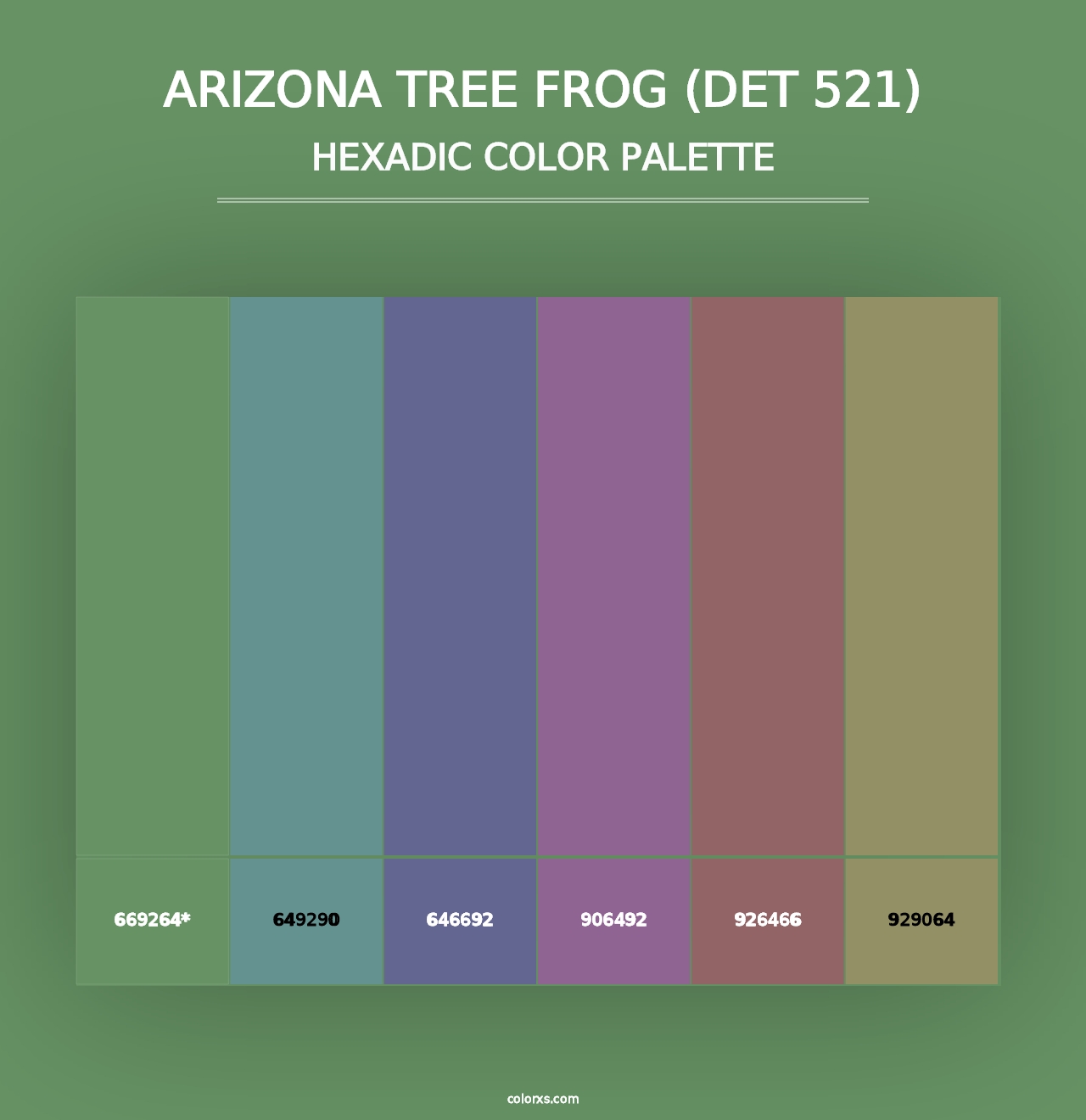 Arizona Tree Frog (DET 521) - Hexadic Color Palette