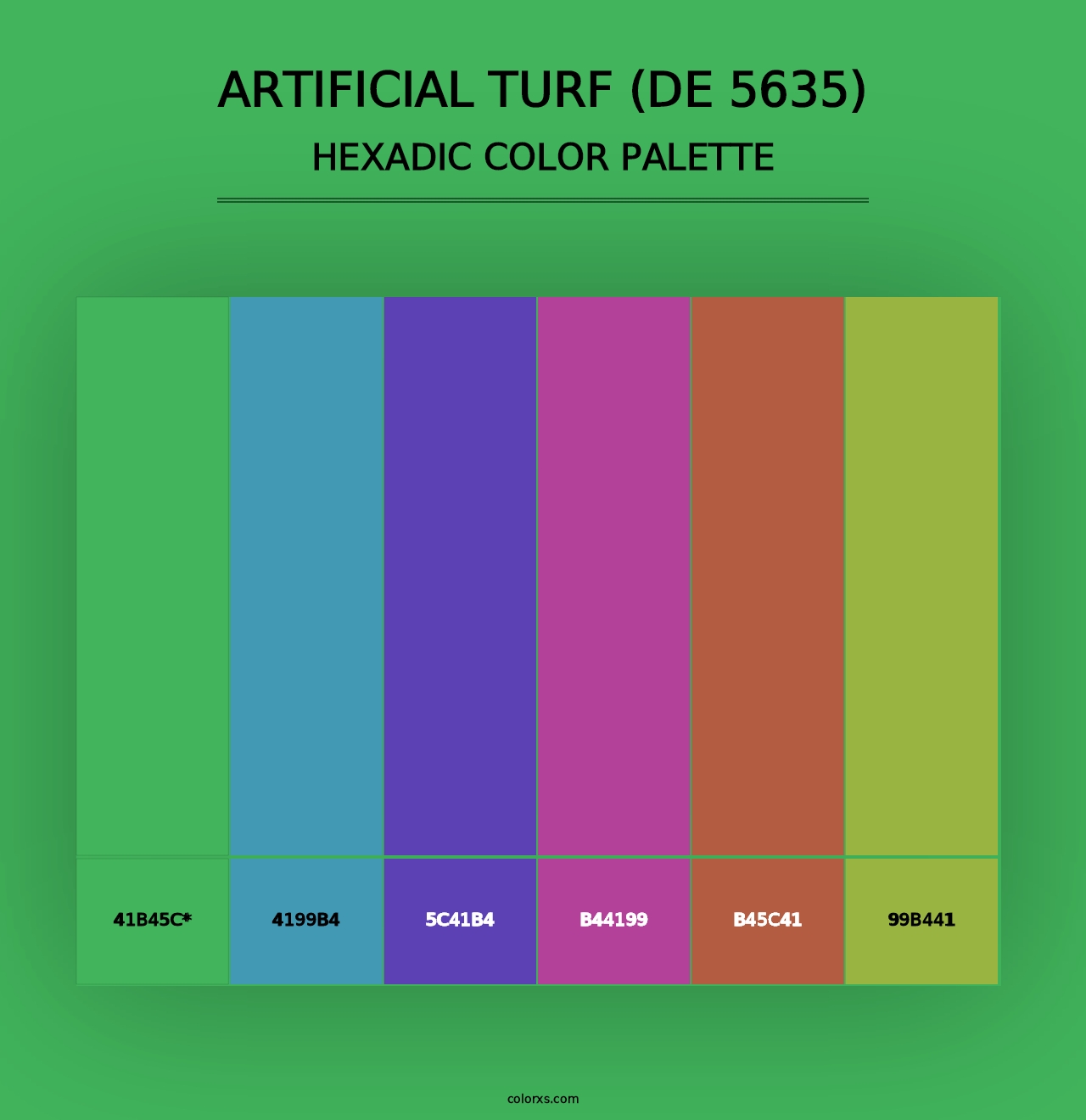 Artificial Turf (DE 5635) - Hexadic Color Palette