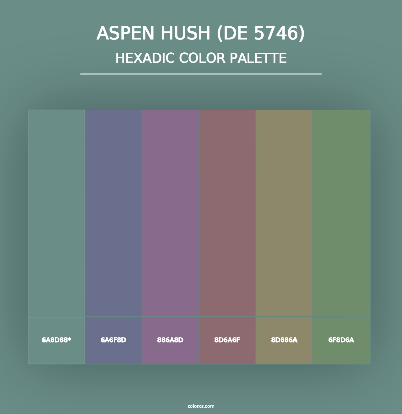 Aspen Hush (DE 5746) - Hexadic Color Palette