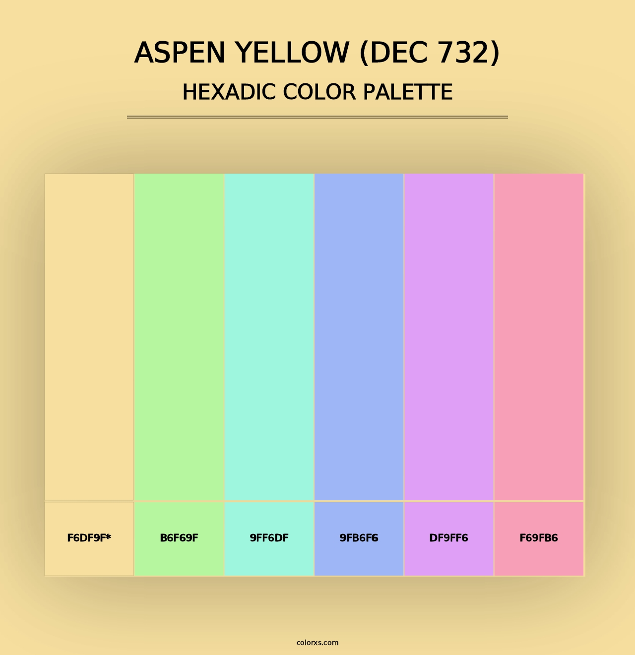 Aspen Yellow (DEC 732) - Hexadic Color Palette