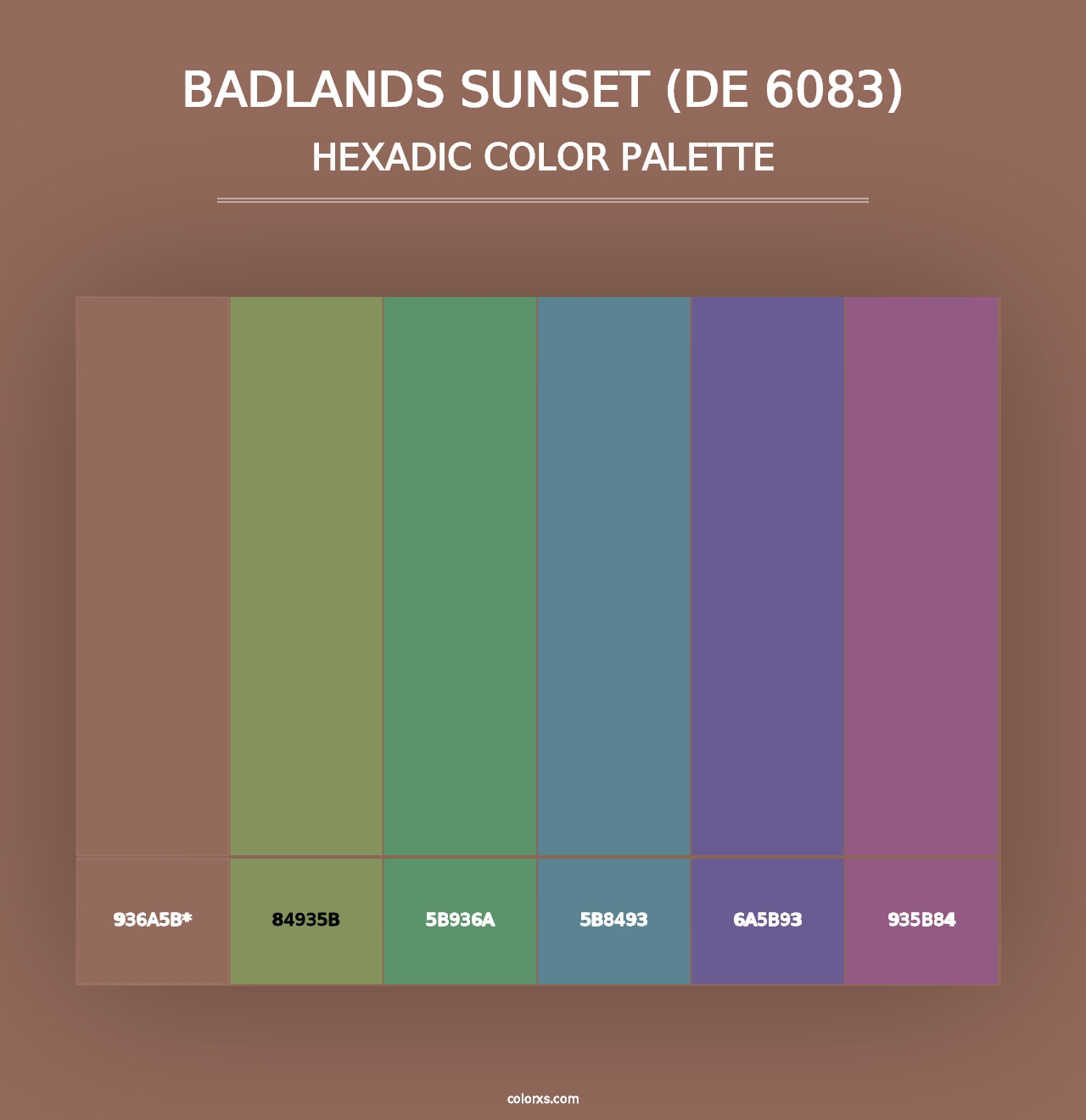 Badlands Sunset (DE 6083) - Hexadic Color Palette