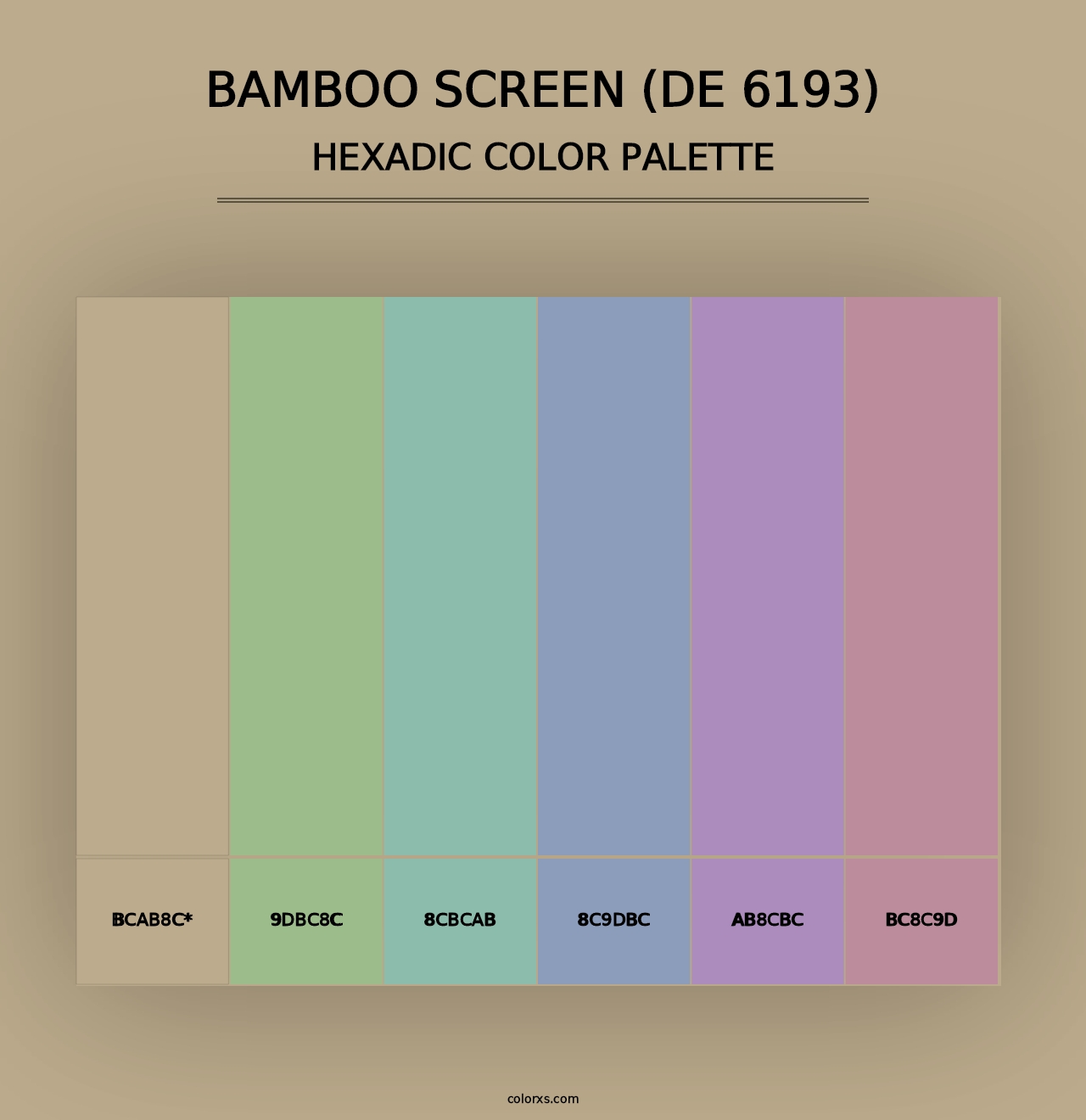 Bamboo Screen (DE 6193) - Hexadic Color Palette